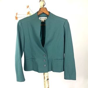 Butterfly Teal Wool Blazer